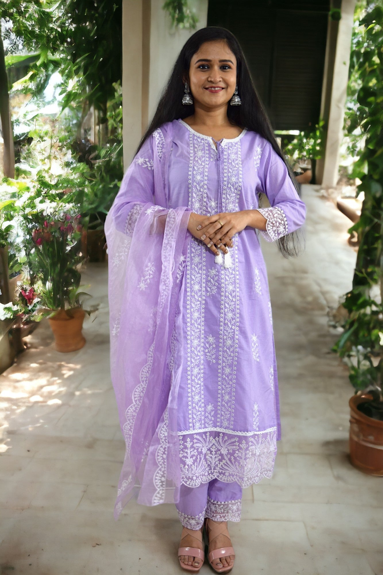 Lavender Pure Cotton suit set