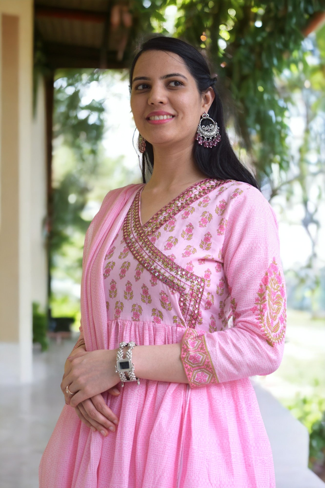 Blush Pink Pure Cotton Anarkali