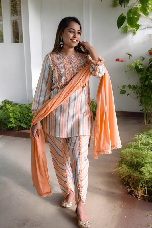 Khadi Cotton Tulip Pants Set